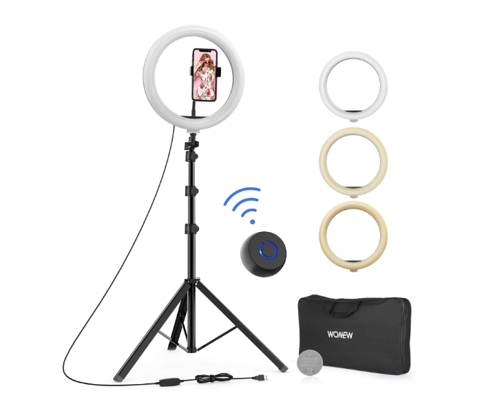 Tiktok 12 Inch Selfie Ring Light with Tripod Stand Flexible Phone Holder Compitable with iOS and Android   - Zoom Image 1