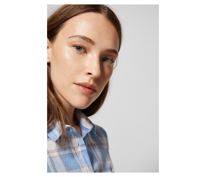 Springfield SS19 Long Sleeve Checked Blouse EU 36 For Women - Blue and White - Zoom Image 2