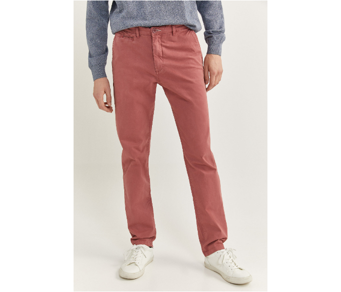 Springfield SS20 Sport Trouser Solid Chinos EU 38 For Men - Dark Pink - Zoom Image 2