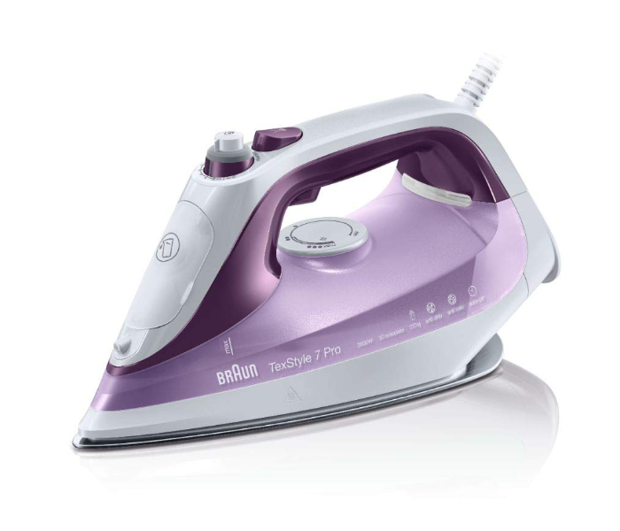 Braun SI 7066 Anti Scratch Eloxal Soleplated Steam Iron - White and Purple  - Zoom Image 1