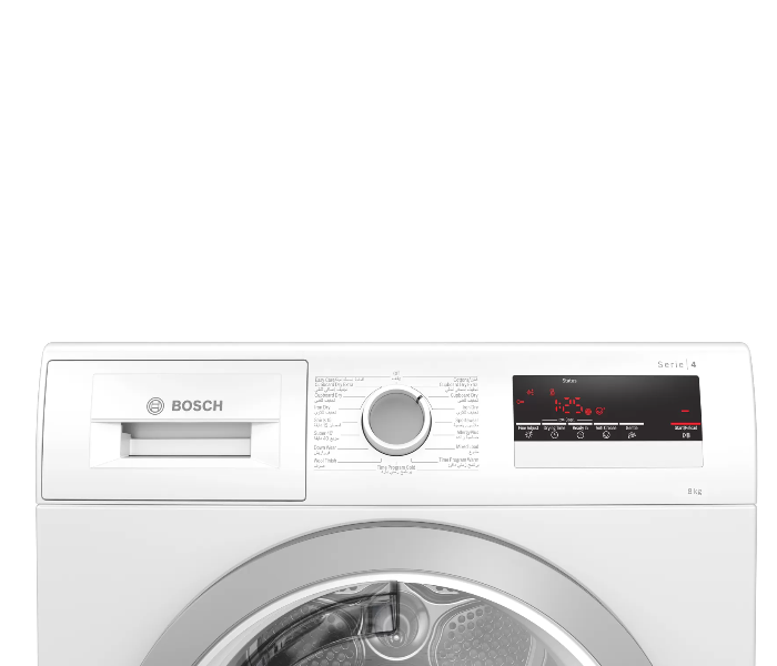 Bosch WTN86200GC 8 Kg Series 4 Condenser Tumble Dryer - Stainless Steel - Zoom Image 2