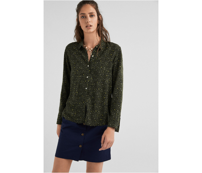 Springfield AW19 Long Sleeve Printed Blouse EU 40 For Women - Dark Green - Zoom Image 1