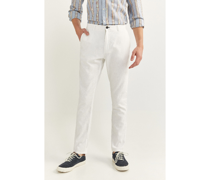 Springfield SS20 Sport Trouser Solid Chinos EU 46 For Men - White - Zoom Image 2