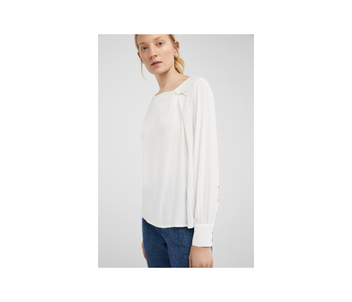 Springfield SS19 Long Sleeve Plain Blouse EU 36 For Women - Cream - Zoom Image 2