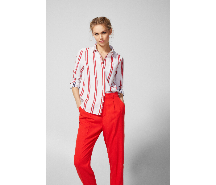 Springfield SS19 Long Sleeve Striped Blouse EU 38 For Women - Red and White - Zoom Image 2