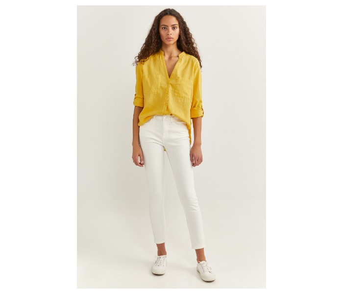 Springfield SS20 Long Sleeve Plain Shirt EU 40 For Women - Yellow - Zoom Image 3