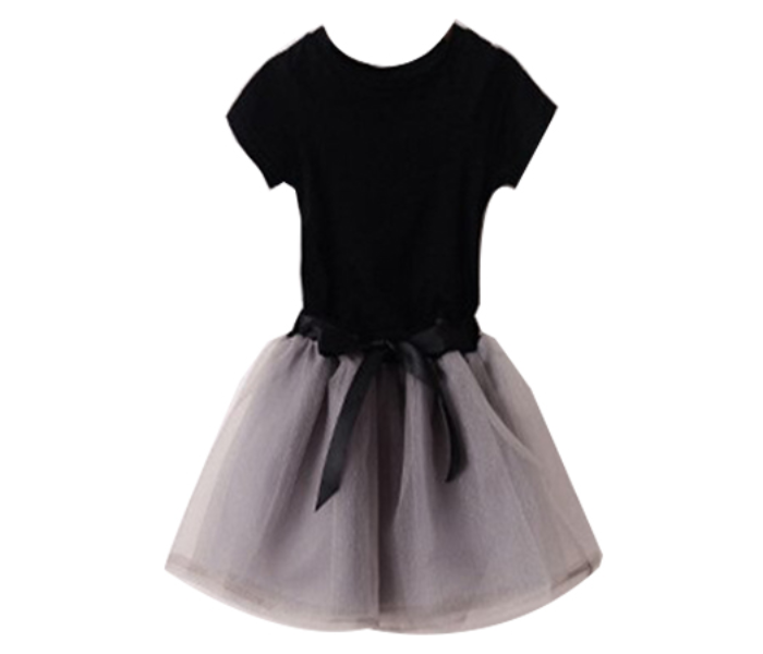 Little Wings Short Sleeve 4 Years T-Shirt Net Gauze Skirt - Black and Grey - Zoom Image 1