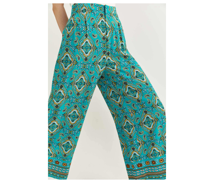 Springfield SS20 Printed Cotton Fancy Pant EU 38 For Women - Light Green - Zoom Image 3