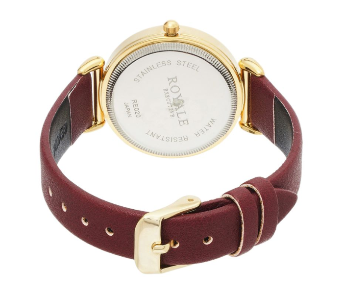 Royale Executive RE020 Leather Analog Wrist Watch For Women - Dark Brown - Zoom Image 3