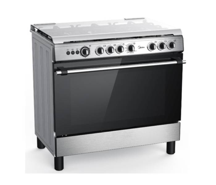 Midea LME95028 90 x60cm 5 Burner Gas Cooker With Grill Mechanical Control - Stainless Steel - Zoom Image