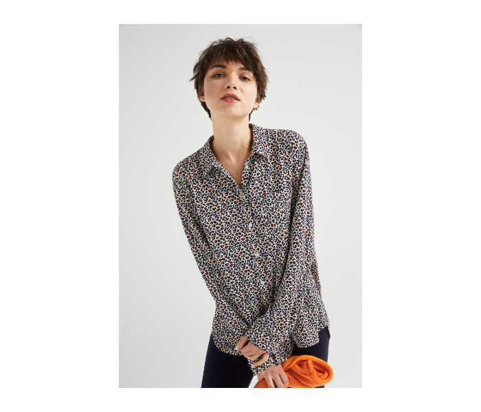 Springfield SS19 Long Sleeve Design Blouse EU 40 For Women - Black and Beige - Zoom Image 1