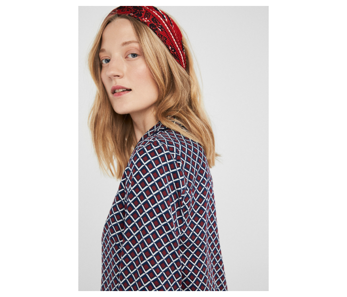 Springfield SS19 Long Sleeve Checked Blouse EU 36 For Women - Brown and Blue - Zoom Image 3