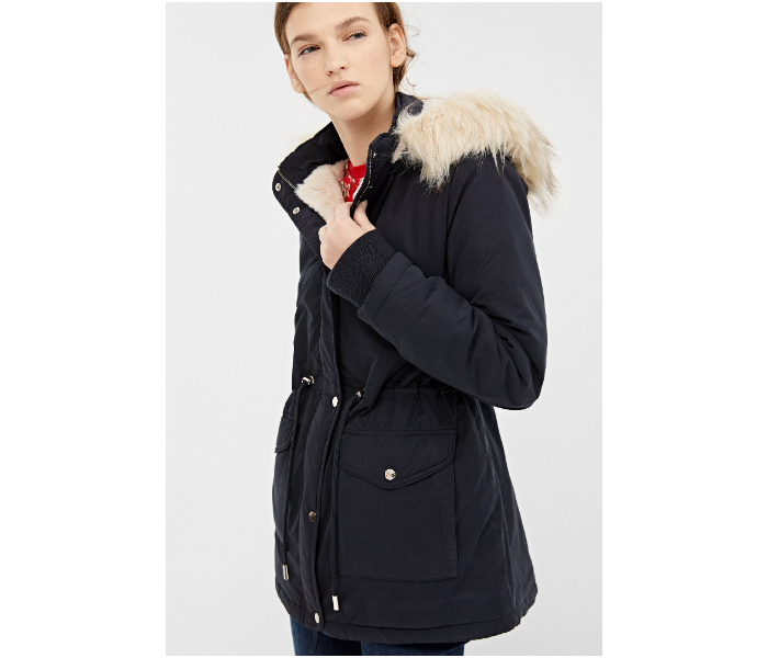 Springfield AW19 Solid Winter Jacket EU 40 For Women - Black - Zoom Image 1