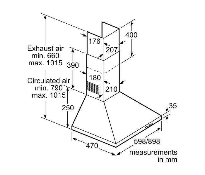 Bosch DWP94CC50M Series 2 Chimney Hood  - Stainless Steel - Zoom Image 4