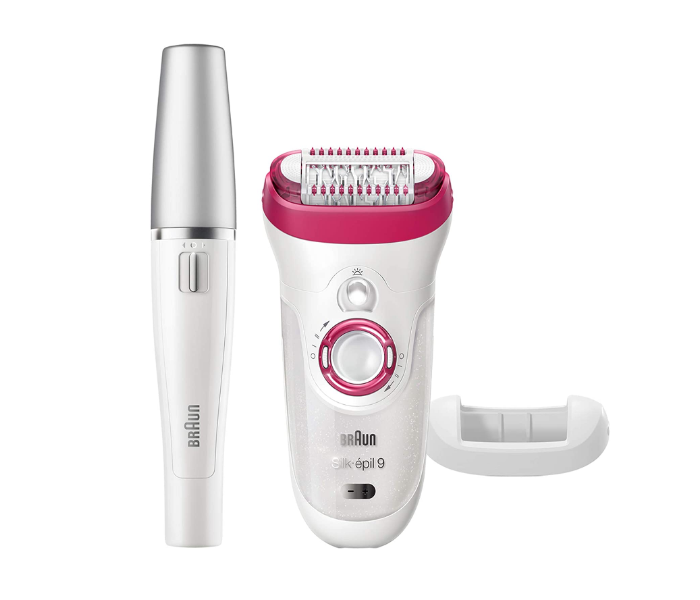 Braun SE9538 Silk-Epil 9 Wet and Dry Epilator - White and Pink - Zoom Image 1