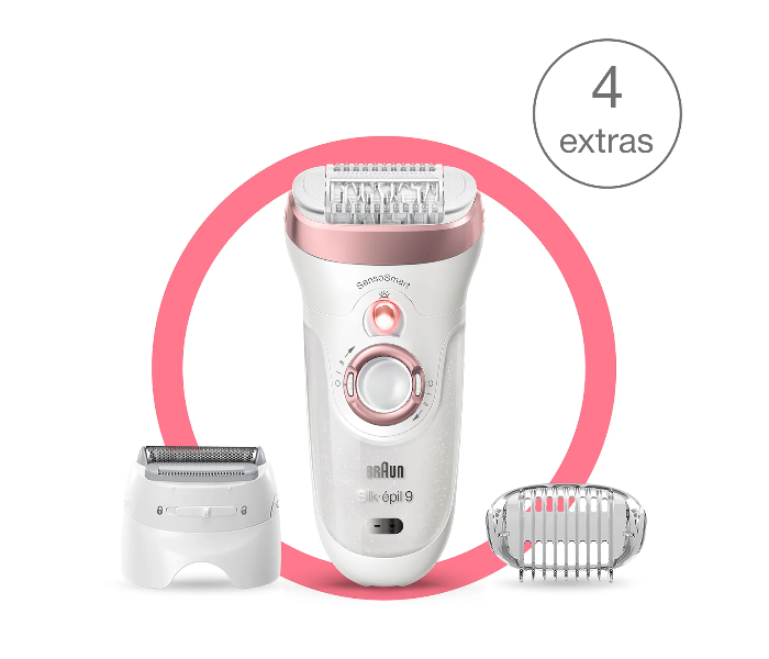 Braun SES9-720 Wet and Dry Epilator with 4 Extras - White and Gold - Zoom Image 4