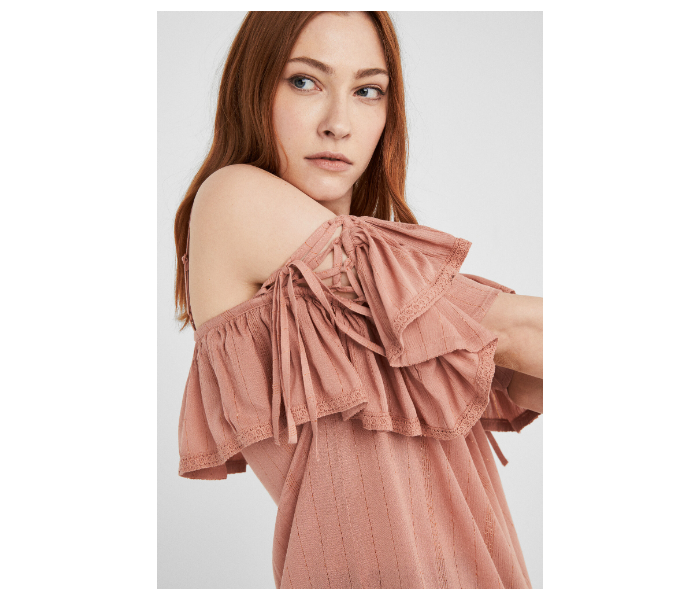 Springfield Plain Off-Shoulder Blouse EU 34 For Women - Lilac - Zoom Image 1