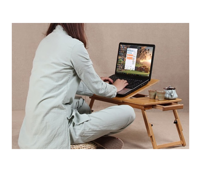 Wooden Laptop Table with Cooling Fan for Bed and Sofa - Zoom Image 6