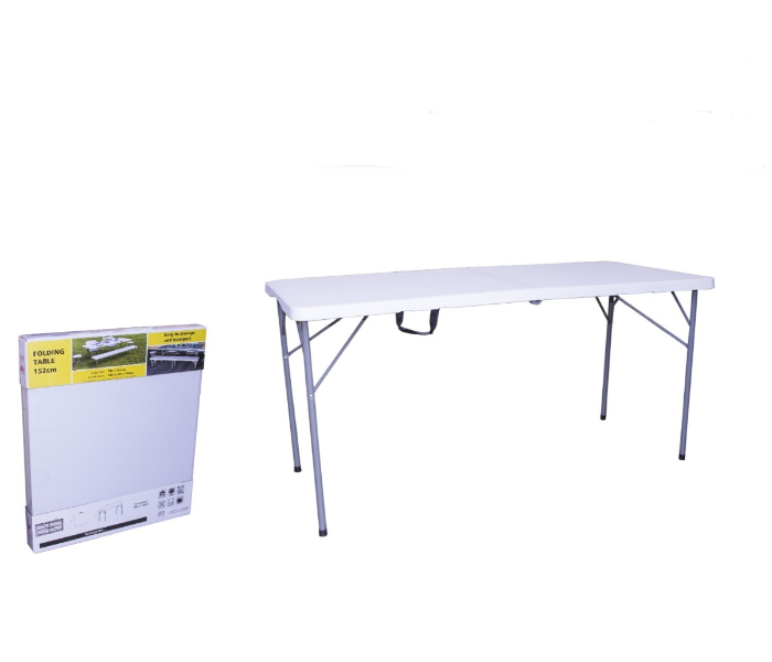 Portable Rectangle Folding Table with Handle Outdoor Recreation - White - Zoom Image