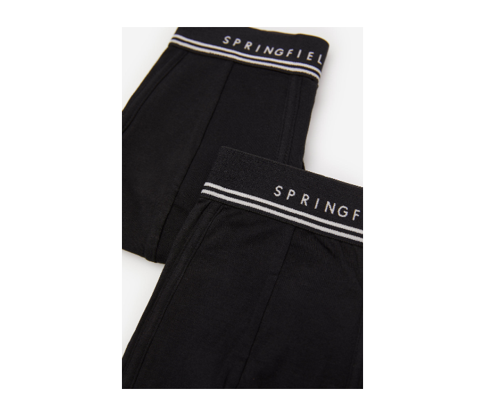 Springfield SS20 Pack of 2 Knitted Boxers And Slips Large For Men - Black and White - Zoom Image 2