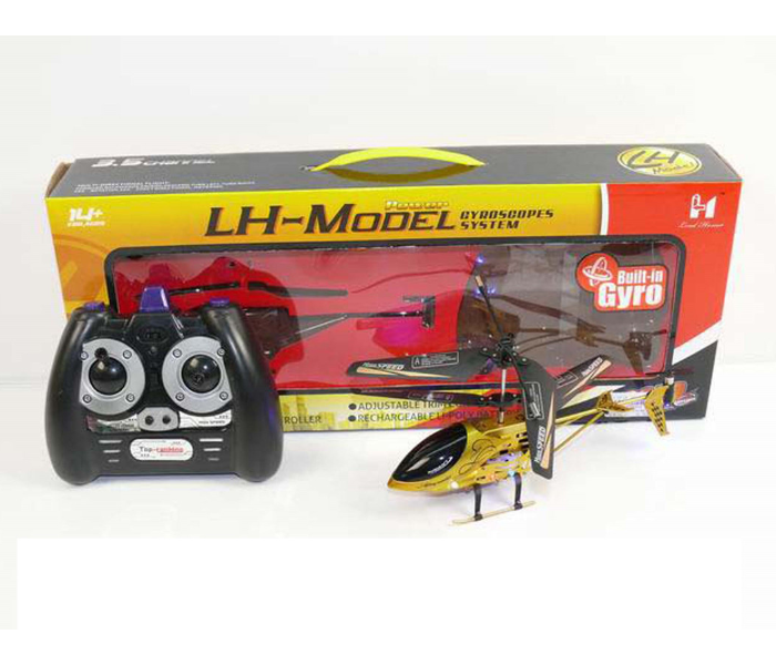 Family Center Ir Remote Control Helicopter With Light and Gyro - Gold - Zoom Image