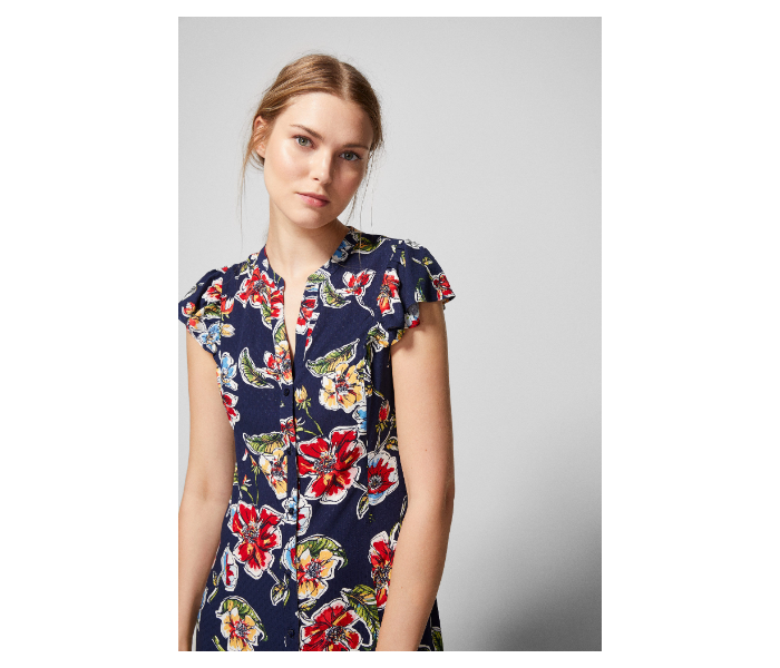 Springfield AW18 Floral Knit Dress EU 40 For Women - Blue and Red - Zoom Image 4