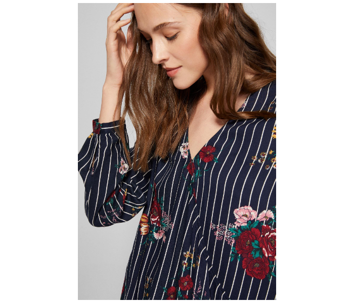 Springfield SS19 Long Sleeve Floral Blouse EU 40 For Women - Dark Blue - Zoom Image 2