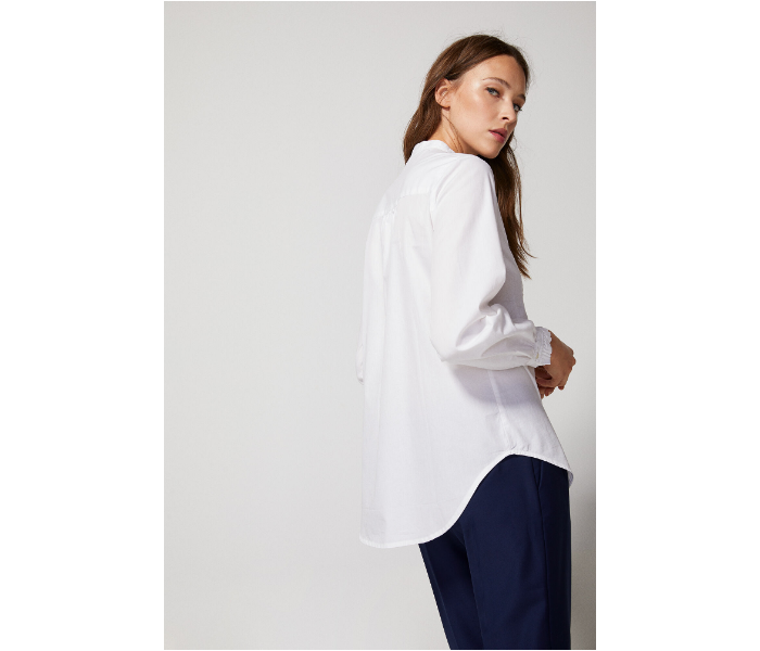 Springfield AW18 Long Sleeve Plain Blouse EU 36 For Women - White - Zoom Image 2