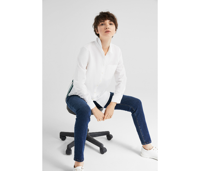 Springfield SS19 Long Sleeve Plain Blouse EU 42 For Womens -White - Zoom Image 1