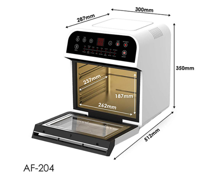 Crownline AF-204 12L Air Fryer With Oven - White and Black - Zoom Image 3