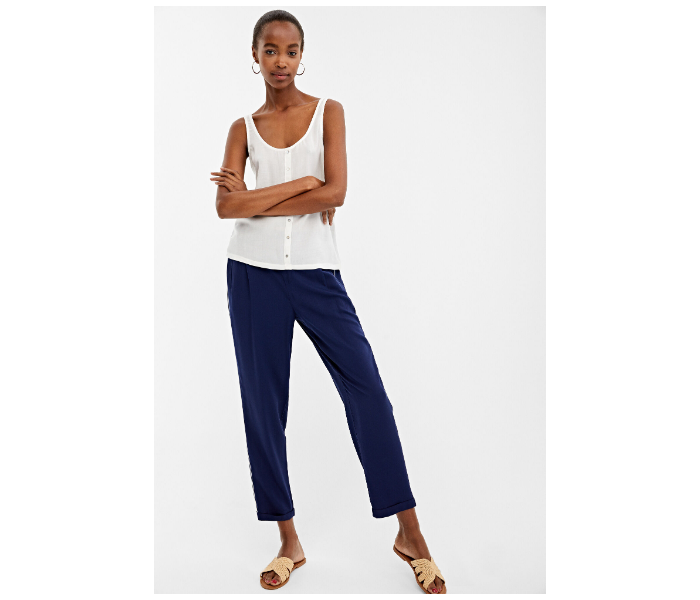 Springfield AW19 Cotton Plain Pant EU 44 For Women - Blue - Zoom Image 3