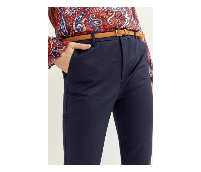 Springfield SS20 Plain Trouser Pant EU 38 For Women - Navy Blue - Zoom Image 3