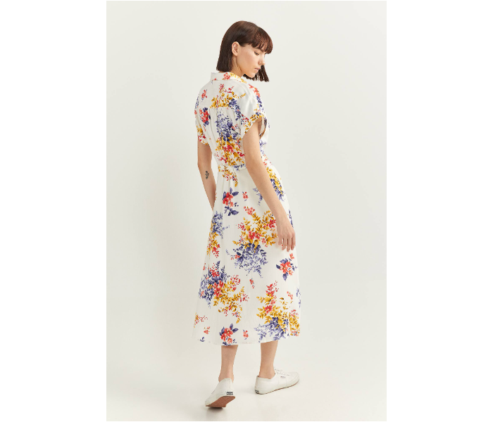 Springfield SS20 Floral Knit Dress EU 42 For Women - Yellow and White - Zoom Image 3