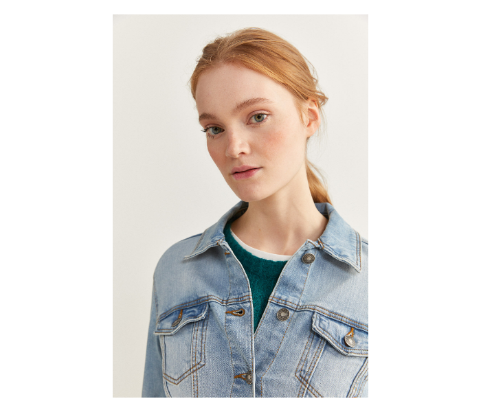 Springfield SS20 Denim Jacket EU 40 For Women - Light Blue - Zoom Image 4