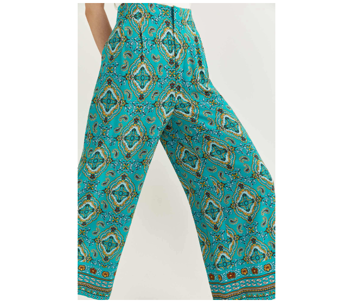 Springfield SS20 Printed Cotton Fancy Pant EU 36 For Women - Light Green - Zoom Image 3