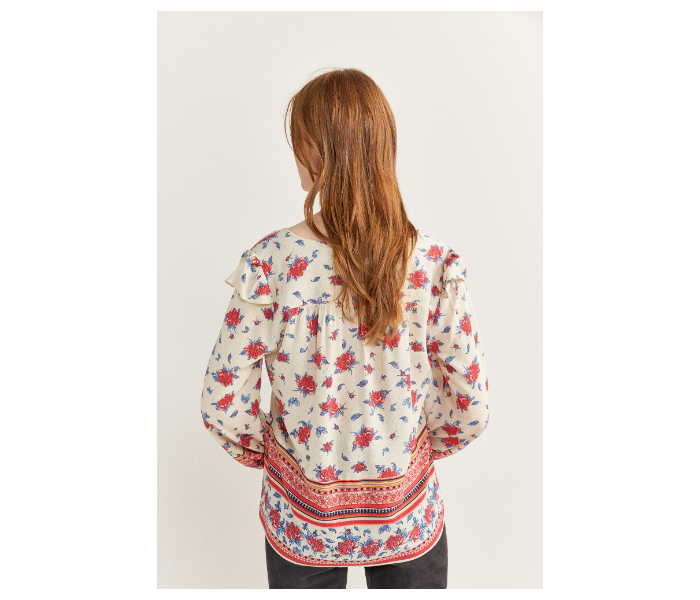 Springfield Regular Fit Long Sleeve Floral Blouse EU 42 For Women - Beige And Red - Zoom Image 4