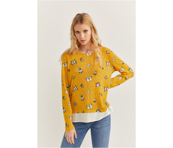 Springfield SS20 Butterfly Printed Long Sleeve T-Shirt Small For Women - Yellow - Zoom Image 3