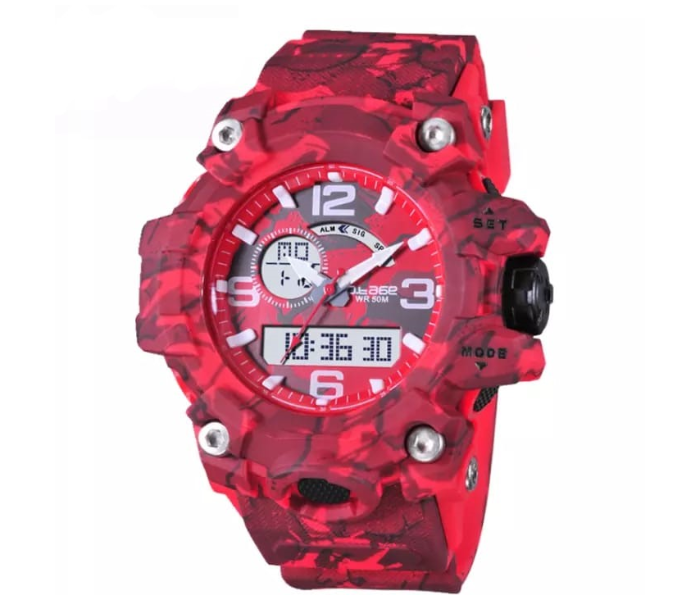 S Shock Casual Sports Watch Waterproof for Men -  Army Red - Zoom Image 1