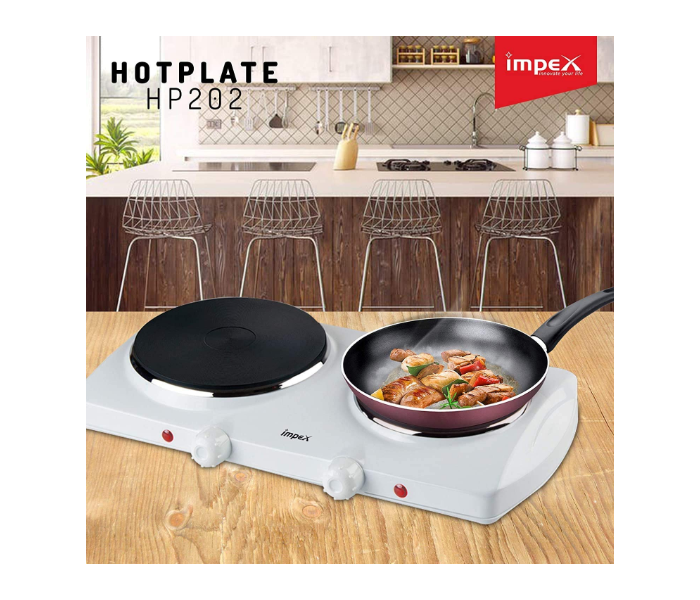 Impex HP-202 Electric Double Hot Plate - White - Zoom Image 3