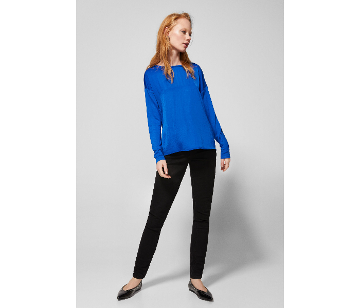 Springfield AW18 Plain Long Sleeve T-Shirt Medium For Women - Blue - Zoom Image 2