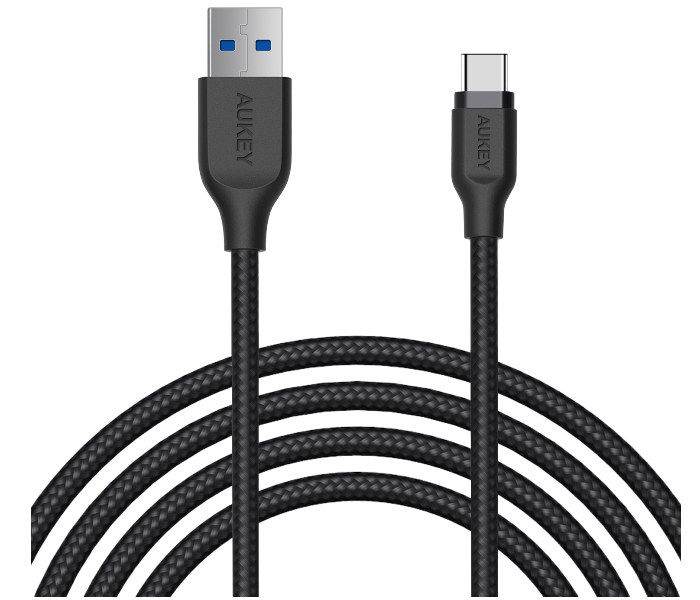 Aukey AC2B 2m USB Type C Braided Cable Aluminum Head - Black - Zoom Image 3