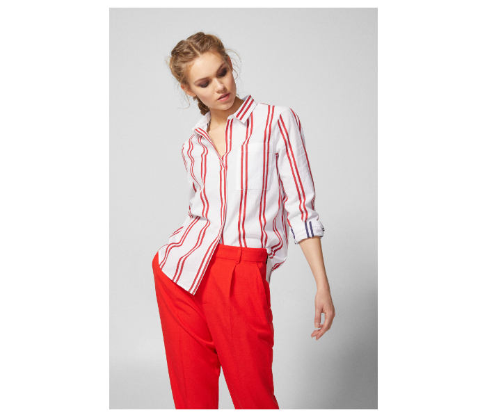 Springfield SS19 Long Sleeve Striped Blouse EU 36 For Women - Red and White - Zoom Image 3