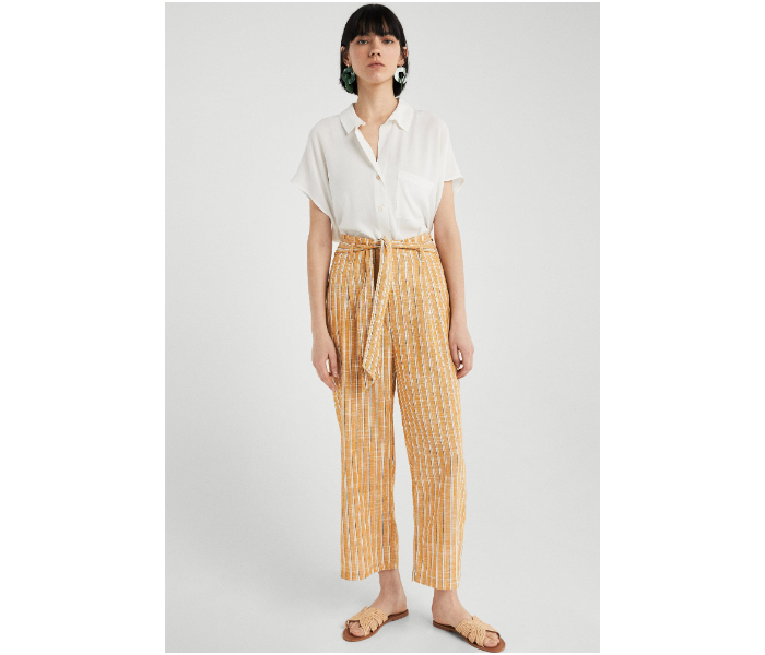 Springfield SS19 Striped Cotton Fancy Pant EU 42 For Women - Yellow - Zoom Image 1