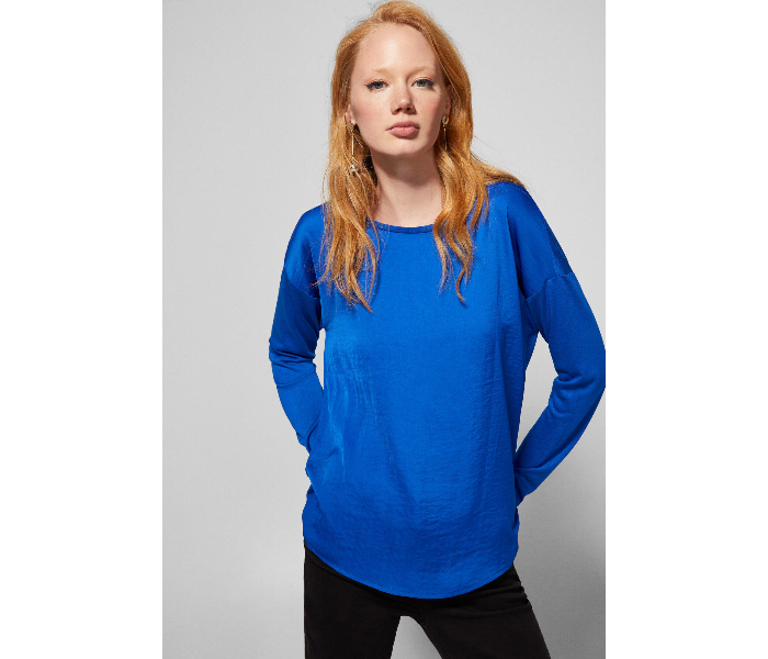 Springfield AW18 Plain Long Sleeve T-Shirt Medium For Women - Blue - Zoom Image 1