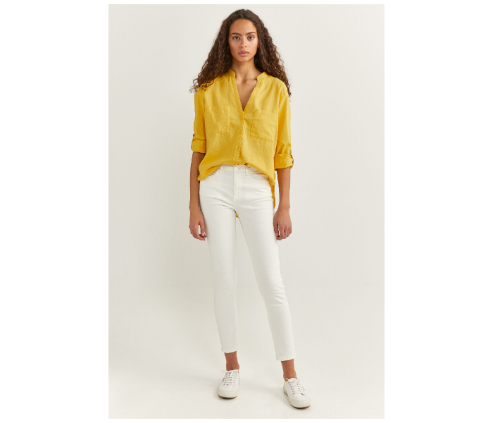 Springfield SS20 Long Sleeve Plain Shirt EU 38 For Women - Yellow - Zoom Image 3