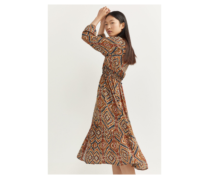 Springfield SS20 Printed Knit Dress EU 38 For Women - Tan - Zoom Image 1