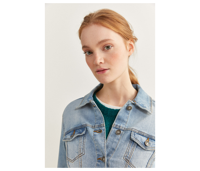 Springfield SS20 Denim Jacket EU 36 For Women - Light Blue - Zoom Image 4