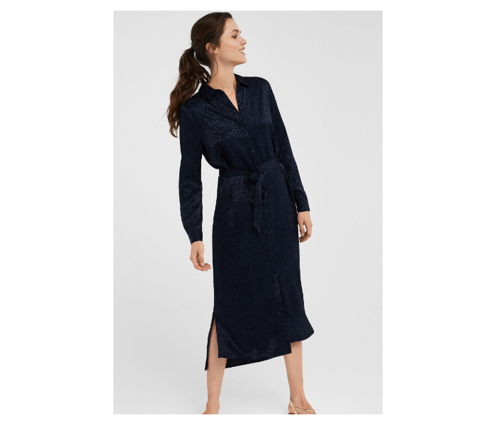 Springfield SS19 Knit Dress With Tie Up EU 38 For Women - Navy - Zoom Image 2