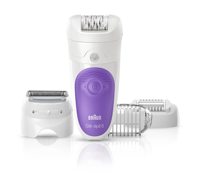 Braun SE5541 Silk-Epil 5 Wet and Dry Cordless Epilator - White and Purple - Zoom Image 2