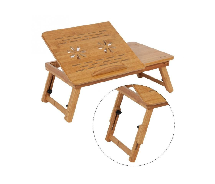 Wooden Laptop Table with Cooling Fan for Bed and Sofa - Zoom Image 2